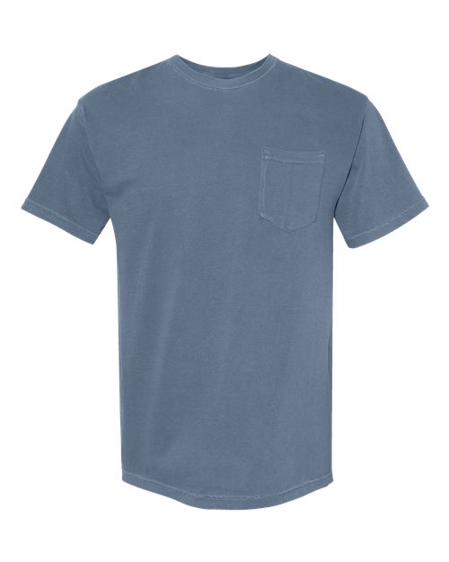 Comfort Colors 6030 Unisex Garment-Dyed Heavyweight Pocket T-Shirt - Blue Jean